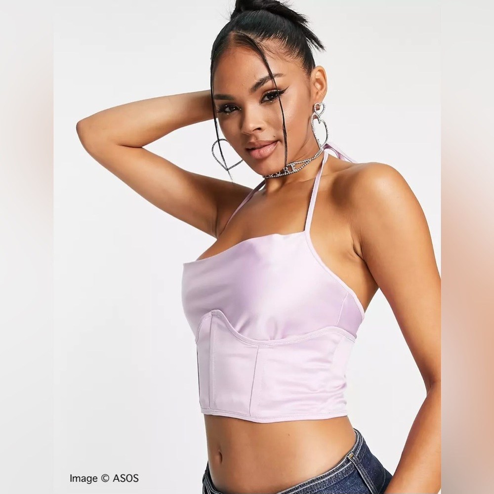 Lilac Detachable Corset Satin Top Size 2